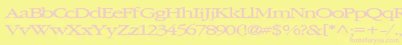 Elvissaxhorn45Bold Font – Pink Fonts on Yellow Background