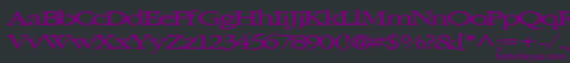 Elvissaxhorn45Bold-Schriftart – Violette Schriften auf schwarzem Hintergrund