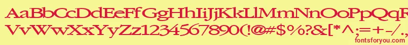 Шрифт Elvissaxhorn45Bold – красные шрифты на жёлтом фоне