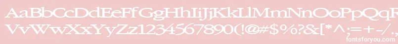 Elvissaxhorn45Bold-fontti – valkoiset fontit vaaleanpunaisella taustalla