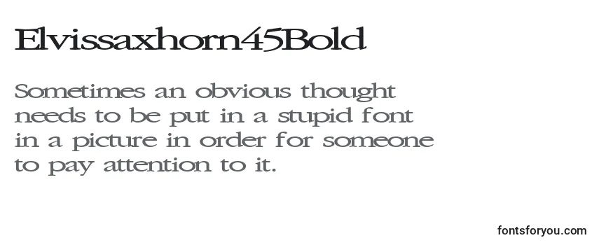 Review of the Elvissaxhorn45Bold Font
