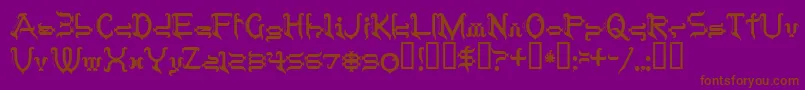 Tobin-fontti – ruskeat fontit violetilla taustalla