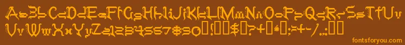 Tobin Font – Orange Fonts on Brown Background