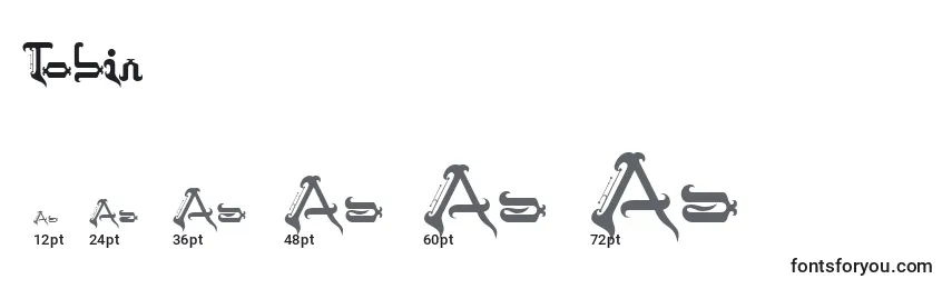 Размеры шрифта Tobin