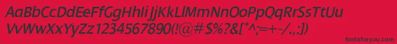 DialogItalic Font – Black Fonts on Red Background