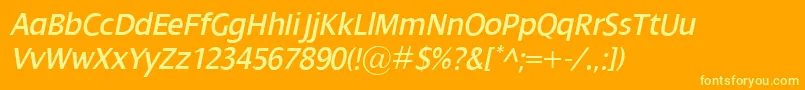 DialogItalic Font – Yellow Fonts on Orange Background
