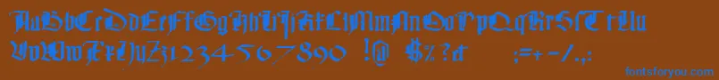 Monky Font – Blue Fonts on Brown Background
