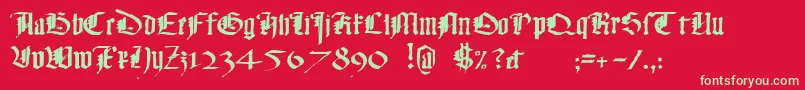 フォントMonky – 赤い背景に緑の文字