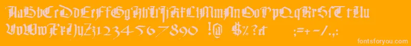 Monky Font – Pink Fonts on Orange Background