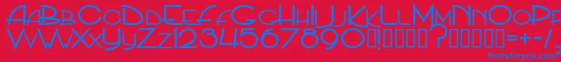 フォントPpHip20s – 赤い背景に青い文字