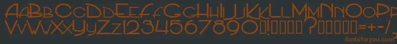 Czcionka PpHip20s – brązowe czcionki na czarnym tle