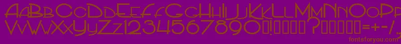 Czcionka PpHip20s – brązowe czcionki na fioletowym tle