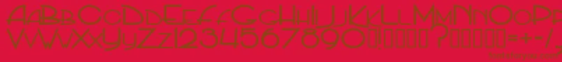 PpHip20s-Schriftart – Braune Schriften auf rotem Hintergrund