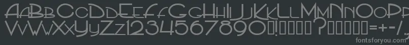 PpHip20s-fontti – harmaat kirjasimet mustalla taustalla