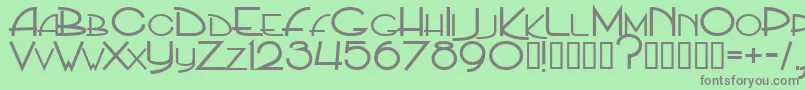 フォントPpHip20s – 緑の背景に灰色の文字