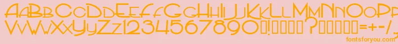 フォントPpHip20s – オレンジの文字がピンクの背景にあります。