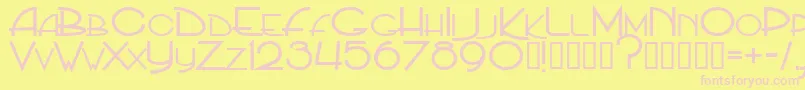 フォントPpHip20s – ピンクのフォント、黄色の背景