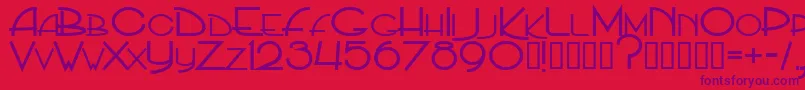 Czcionka PpHip20s – fioletowe czcionki na czerwonym tle