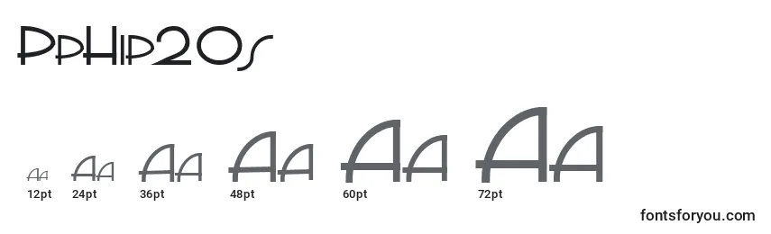 Größen der Schriftart PpHip20s