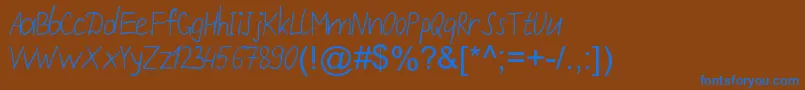 Repivmanusc Font – Blue Fonts on Brown Background