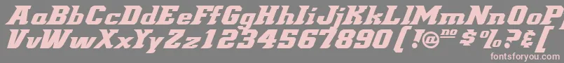 フォントDemonized – 灰色の背景にピンクのフォント