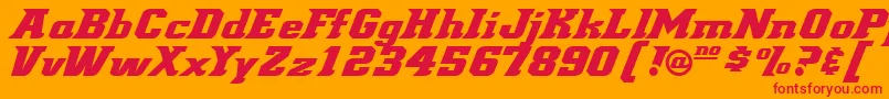 Demonized Font – Red Fonts on Orange Background