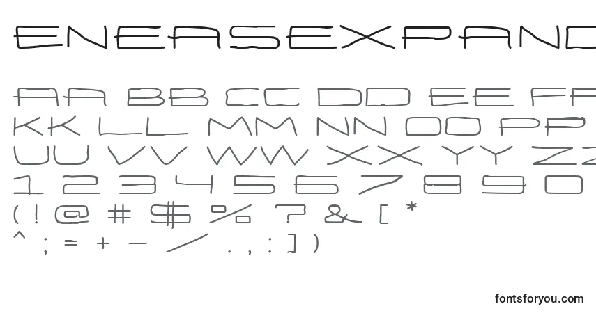 A fonte EneasexpandedBold – alfabeto, números, caracteres especiais