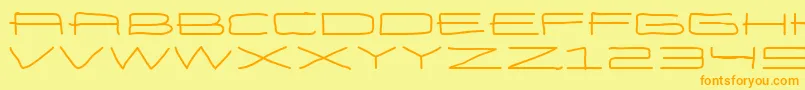 Fonte EneasexpandedBold – fontes laranjas em um fundo amarelo
