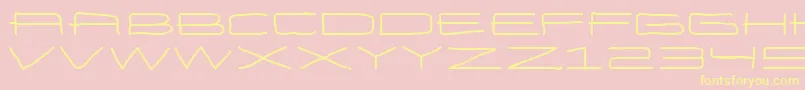 EneasexpandedBold-Schriftart – Gelbe Schriften auf rosa Hintergrund