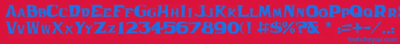 FranticJl Font – Blue Fonts on Red Background