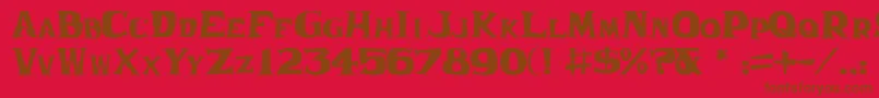FranticJl Font – Brown Fonts on Red Background