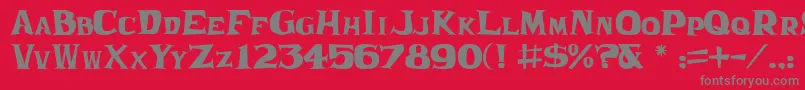 フォントFranticJl – 赤い背景に灰色の文字