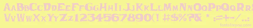 Więcej informacji o czcionce FranticJl Czcionka FranticJl – różowe czcionki na żółtym tle