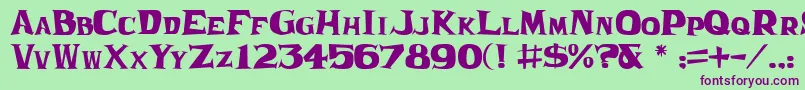 FranticJl Font – Purple Fonts on Green Background