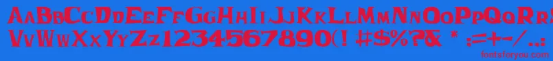 FranticJl-fontti – punaiset fontit sinisellä taustalla