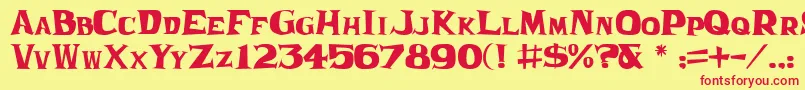 FranticJl Font – Red Fonts on Yellow Background