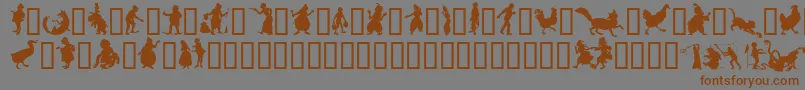 フォントSilhouetteTM – 茶色の文字が灰色の背景にあります。