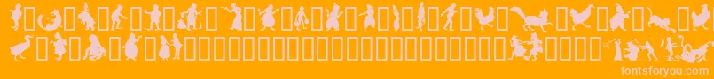 Fonte SilhouetteTM – fontes rosa em um fundo laranja