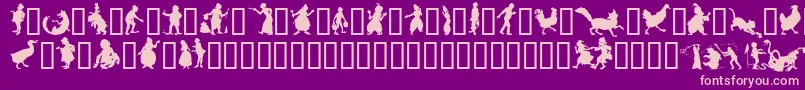 SilhouetteTM-Schriftart – Rosa Schriften auf violettem Hintergrund