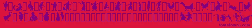 SilhouetteTM Font – Purple Fonts on Red Background