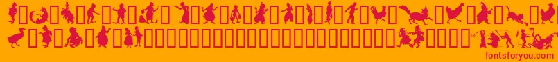SilhouetteTM Font – Red Fonts on Orange Background
