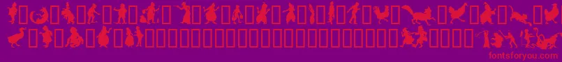 SilhouetteTM-Schriftart – Rote Schriften auf violettem Hintergrund