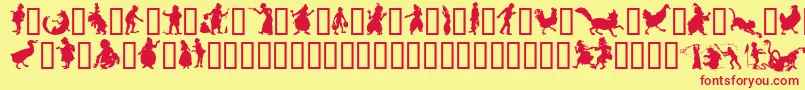 SilhouetteTM-Schriftart – Rote Schriften auf gelbem Hintergrund