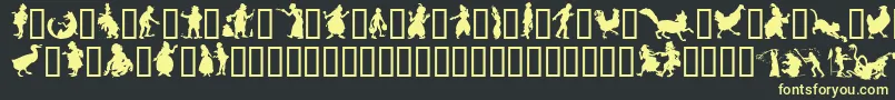 フォントSilhouetteTM – 黒い背景に黄色の文字