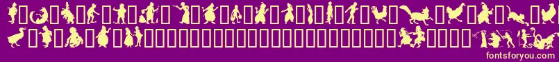 fuente SilhouetteTM – Fuentes Amarillas Sobre Fondo Morado