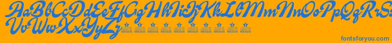 CandyShopBlackPersonalUse Font – Blue Fonts on Orange Background