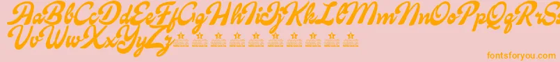 フォントCandyShopBlackPersonalUse – オレンジの文字がピンクの背景にあります。