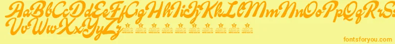 CandyShopBlackPersonalUse Font – Orange Fonts on Yellow Background