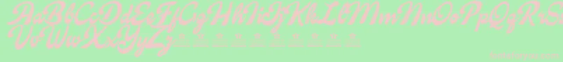 CandyShopBlackPersonalUse-fontti – vaaleanpunaiset fontit vihreällä taustalla