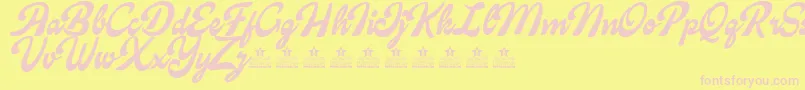 fuente CandyShopBlackPersonalUse – Fuentes Rosadas Sobre Fondo Amarillo